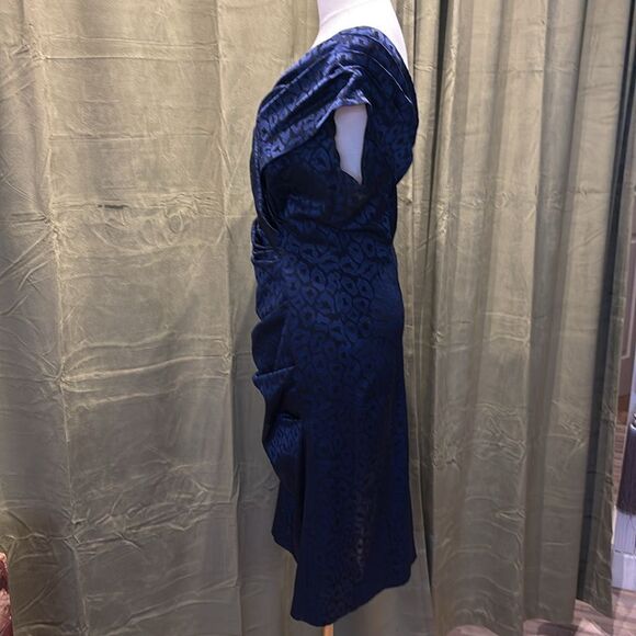 Talbot Runhof royal blue leopard print dress, US14 - Picture 7 of 11